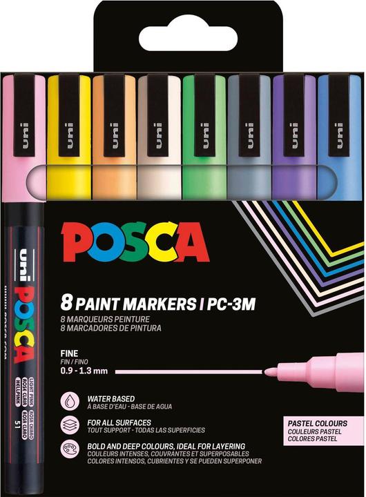 Produktbild Posca Acrylmarker (Mehrfarbig, 1.30 mm, 8 x)