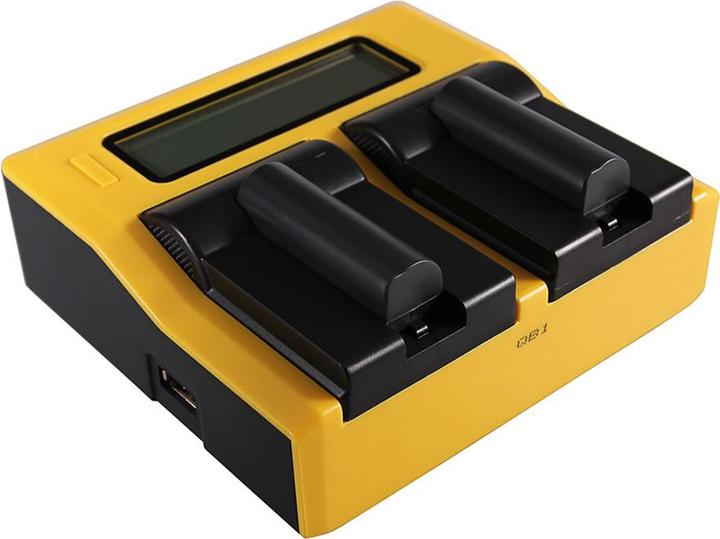 Patona Dual LCD USB Ladegerät f. Konica Minolta Samsung NP-700 Dimage DGX50K DG-X50-K DGX50R (Kamera Akku Ladegerät)
