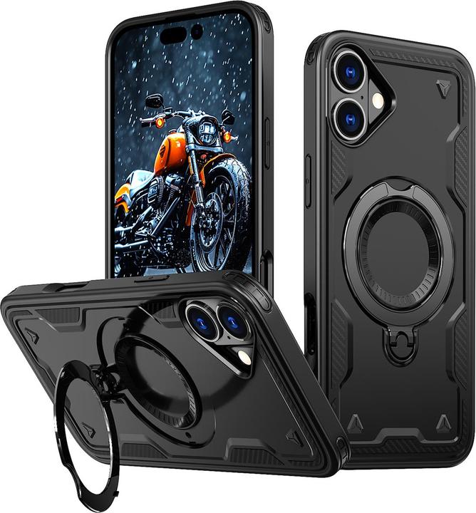 Actual product image Hurtel Hybrid Armor Trendy Case with MagSafe for iPhone 16 Plus - Black (Apple iPhone 16 Plus)