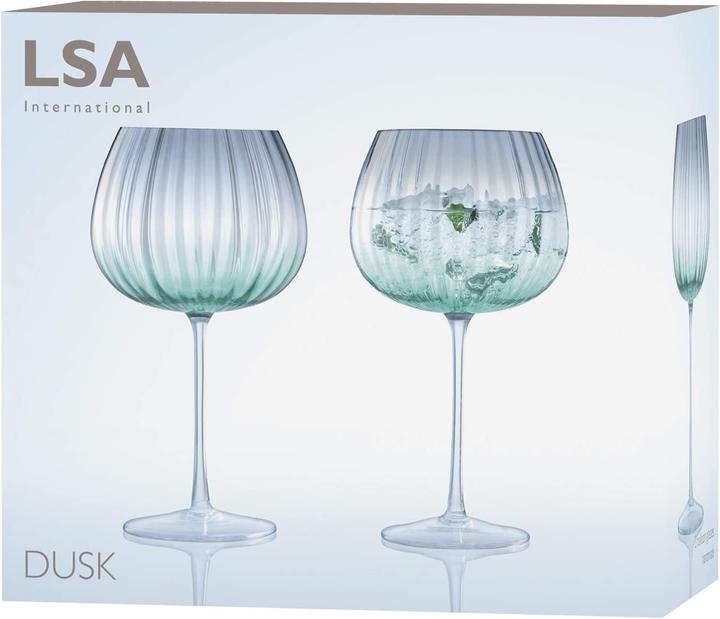 Actual product image LSA Set of 2 Dusk Balloon Goblets 650ml Green Grey (6.50 dl, 2 x)