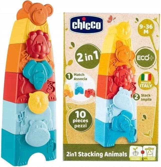 Actual product image Chicco Animals Eco+ stacking toy