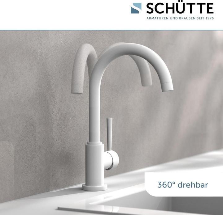Immagine prodotto Schütte Rubinetto da cucina CORNWALL Miscelatore per lavello Bianco opaco Girevole 79161