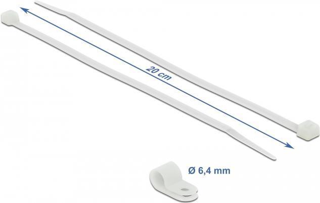 Actual product image Delock Cable tie kit - 20 cm - white (20 mm, 10 pcs.)