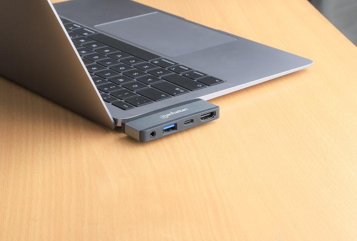 Immagine prodotto Manhattan Docking station mobile da USB-C PD a HDMI 4-in-1 per computer portatili e tablet (USB-C, 4 porte)