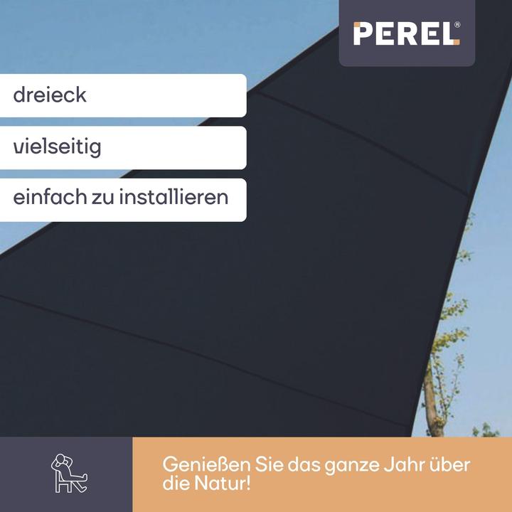 Produktbild Perel Sonnensegel drei wasserdurchlässig (5 x 5 x 5 m)