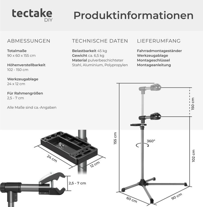 Actual product image tectake Bicycle mounting stand