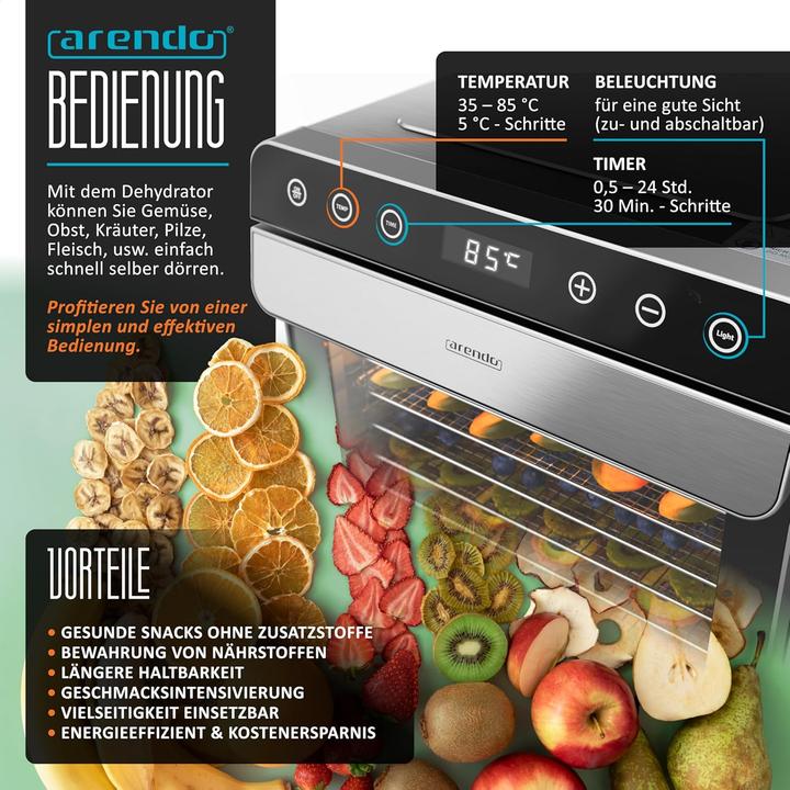 Produktbild Arendo Dörrautomat mit 8 Edelstahlgittern