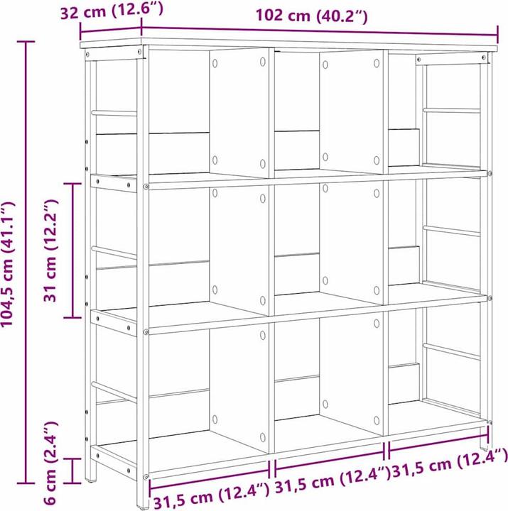 Immagine prodotto vidaXL Bücherregal (32 x 102 x 104.50 cm)