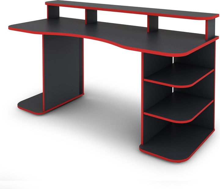 Produktbild Homexperts FLYNN Schreibtisch Breite 160 cm, anthrazit mit roter Kante