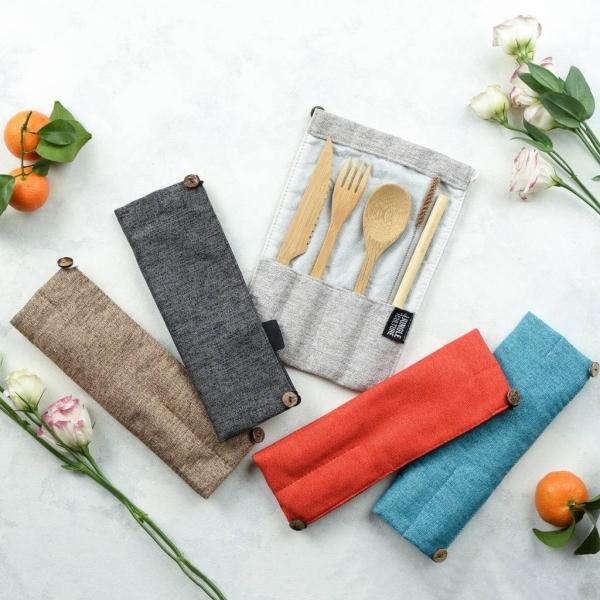 Immagine prodotto Jungle Culture Set di posate in bambù riutilizzabili in grigio chiaro (1 pz., Coltello)