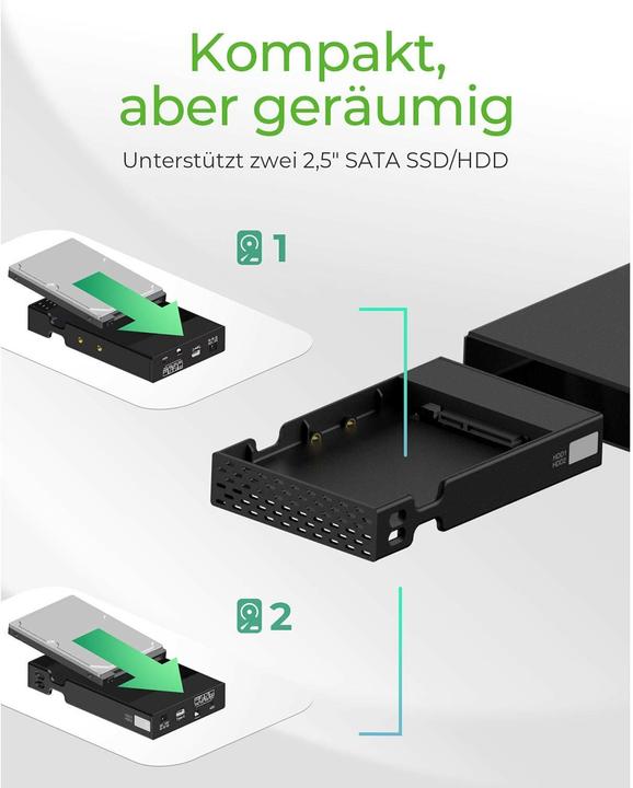 Actual product image Icy Box RAID enclosure for 2x HDD/SSD, IB-RD2253-C31 (2.5")