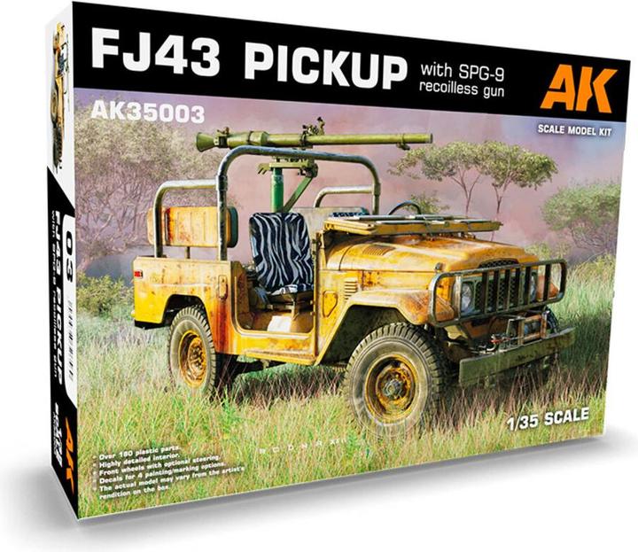 AK Interactive 35003 FJ43 Pickup w/SPG-9 Recoilless Gun 1:35 Plastic Model Kit