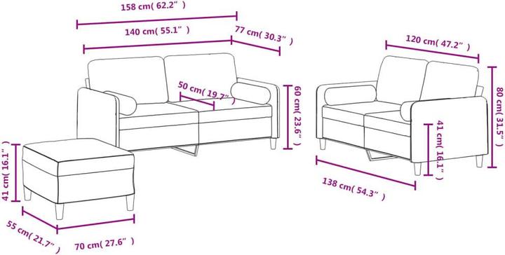 Produktbild vidaXL Sofagarnitur (2-Sitzer)