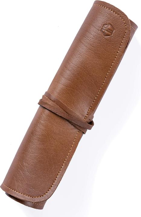 Immagine prodotto Angus Stoke Rotolo di coltelli da cuoco in vera pelle a 7 tasche, marrone