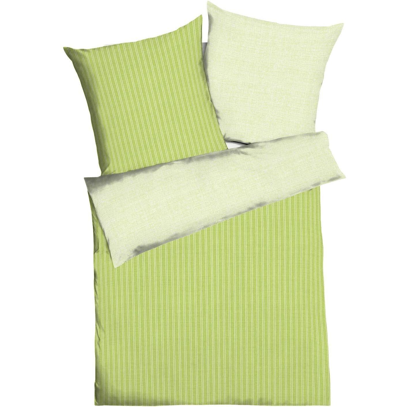 Traumschlaf, Bettwäsche, Mako-Satin Bettwäsche Eternity Combo grün (Bettwäsche Set, 240 x 220 cm, 80 x 80 cm)