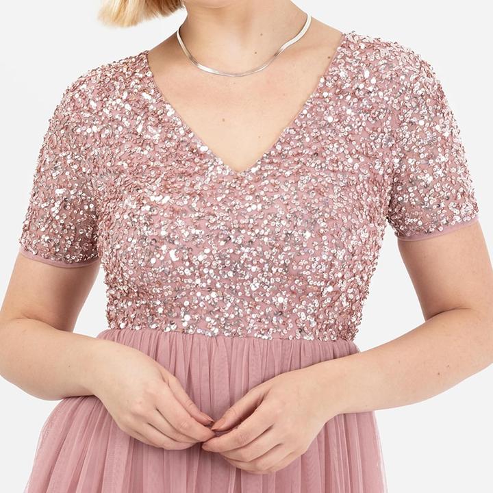 Produktbild Herba V-Ausschnitt Maxikleid mit Empire-Taille (44)