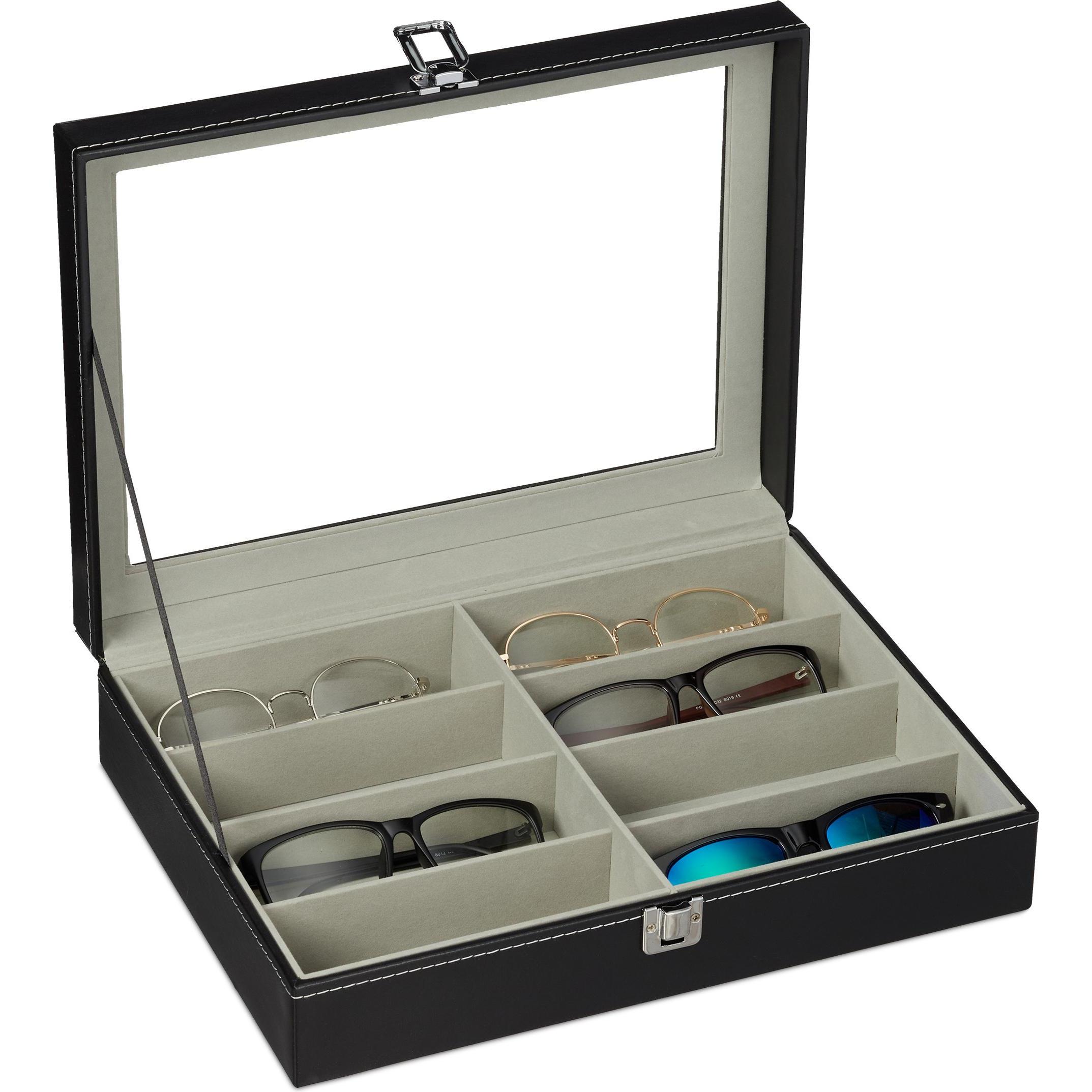 Relaxdays, Herren, Brillen Zubehör, Brillenbox, Schwarz