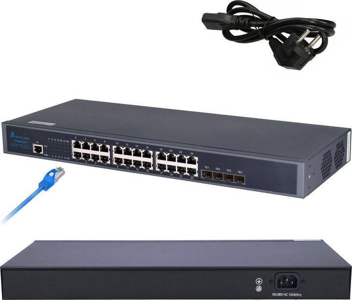Productafbeelding Extralink Chiron | Switch | 24x RJ45 1000Mb/s, 4x SFP+, L3, beheerd (24 ports)
