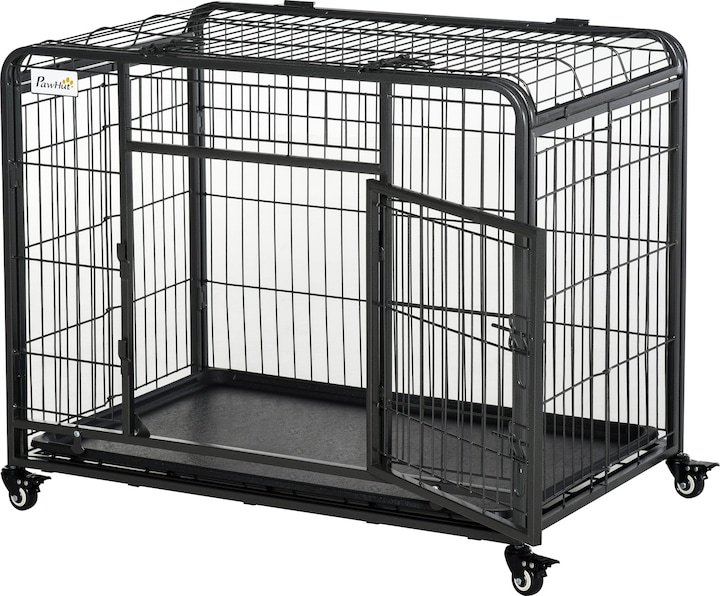 Actual product image PawHut Dog transport 4 swivel castors, 2 with brakes, durable materials (Dog, Foldable)