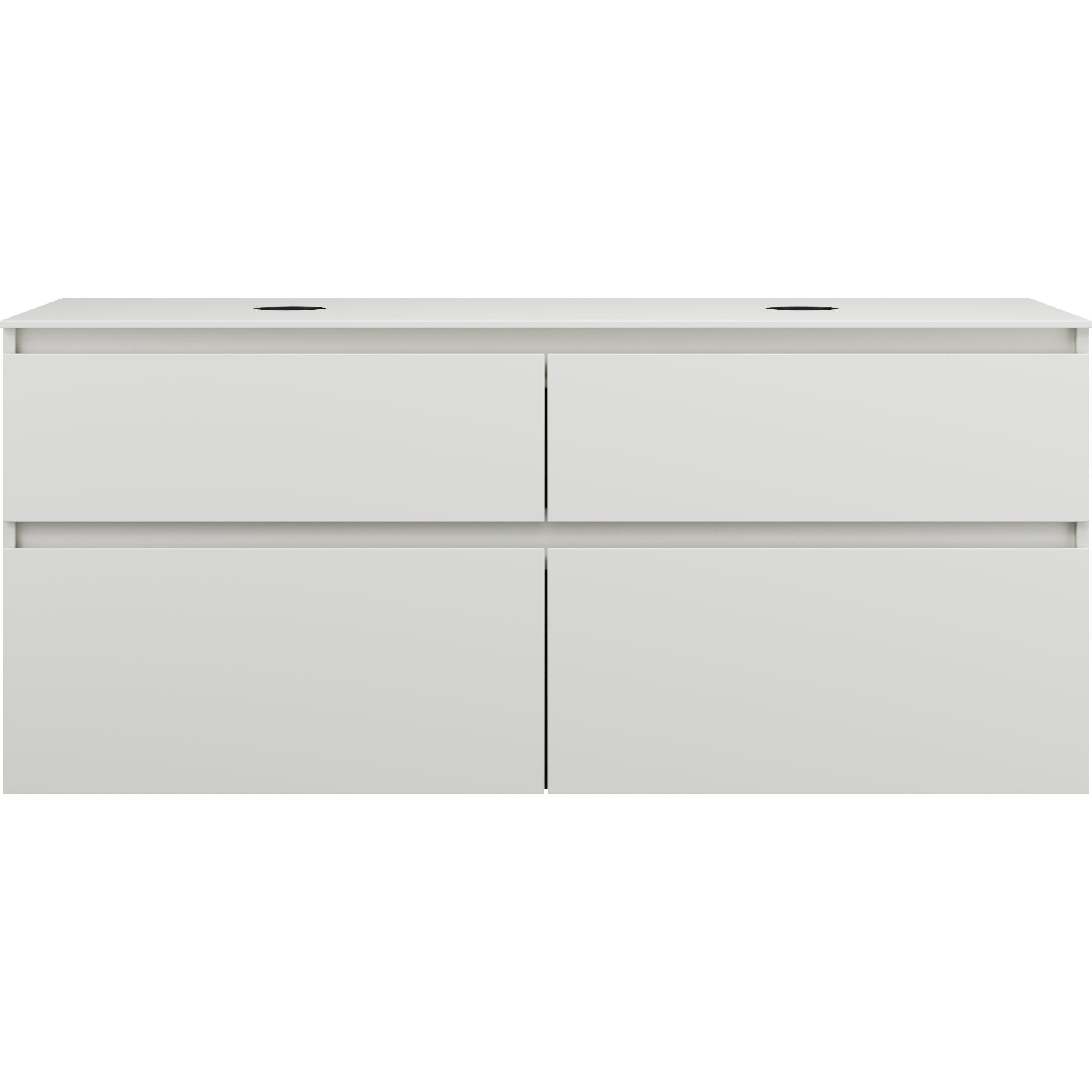 burgbad, Waschtischkonsole, Lin20 Waschtischunterschrank inklusive Konsolenplatte, 2 Beckenausschnitte, 4 Auszüge, Tief