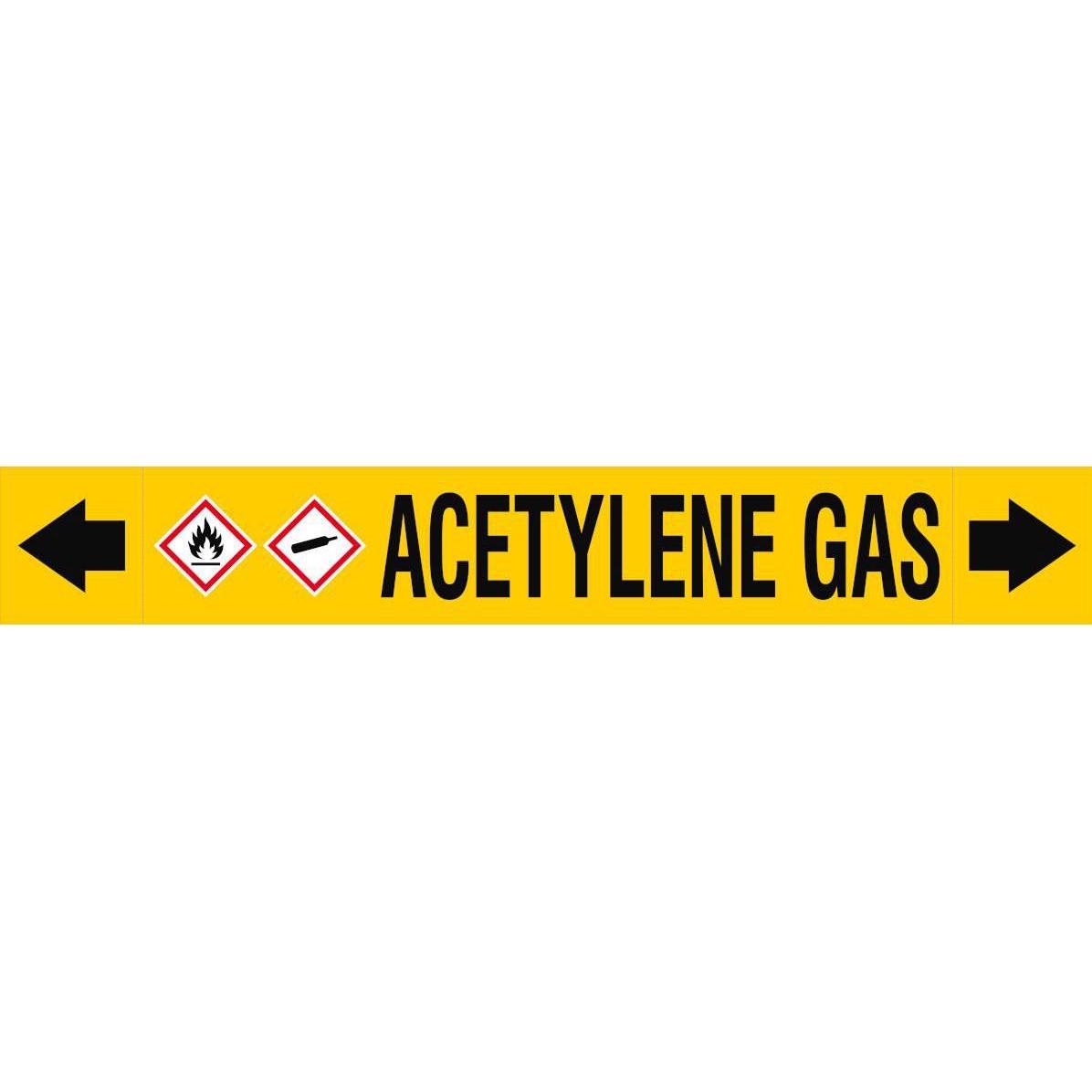 Brady ASME - Rohrmarkierer - Acetylene Gas (ASMEPM-100X690MM-ACETYLENE GAS)