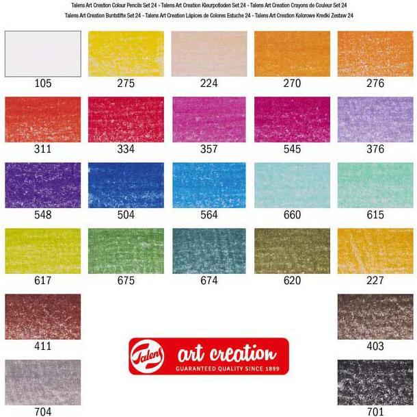Image du produit Royal Talens Art Creation Crayons de couleur, ronds, étui de 24 pièces (Multicolore, 24 x)