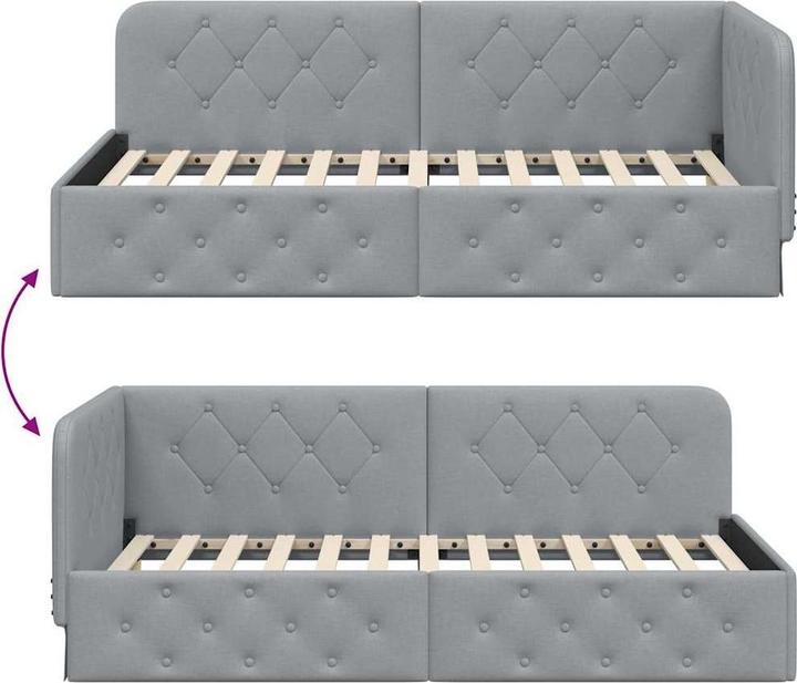 Image du produit vidaXL Eckbettgestell (90 x 190 cm)