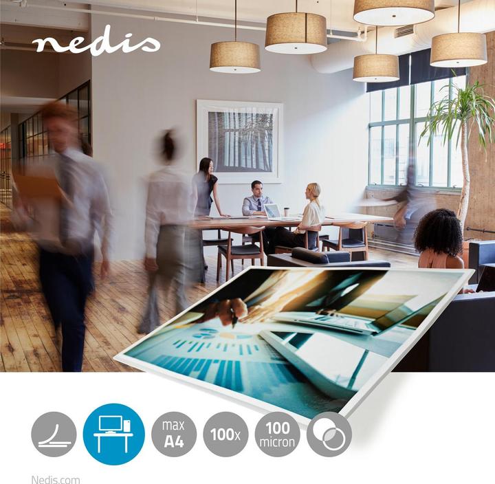 Produktbild Nedis Laminierfolie - A4-100 um - 100 Stück (A4, 100 Stk., 100 µm)