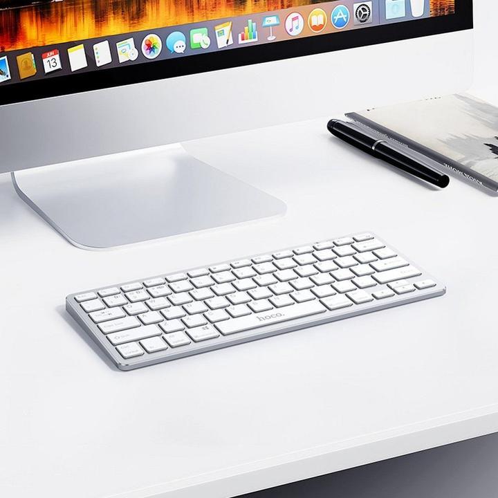 Produktbild Hoco Headphone with microphone EOL wireless keyboard QWERTY GM32 silver (Eng. Int.)