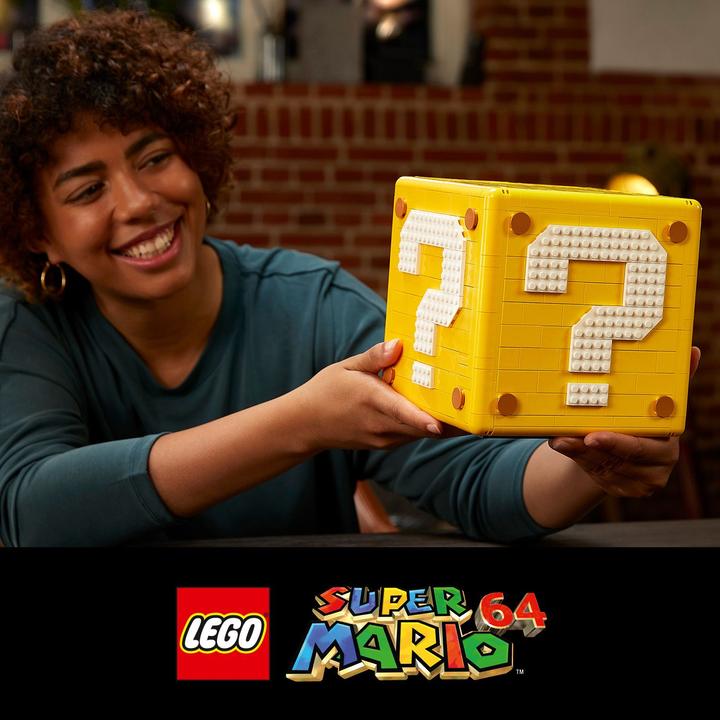 Actual product image LEGO Question Mark Block from Super Mario 64 (71395, LEGO Rare Sets, LEGO Super Mario)