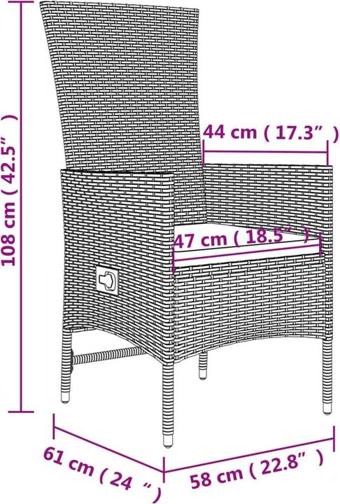 Produktbild vidaXL Garten Essgruppe (240 x 90 x 75 cm)