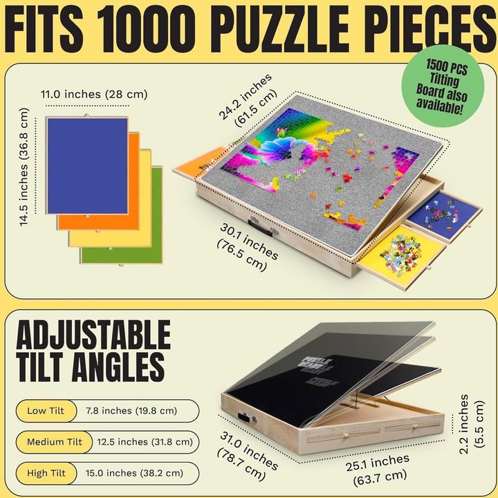Immagine prodotto Puzzle Ready Puzzle Board mit Kippfunktion (1000 pezzi)