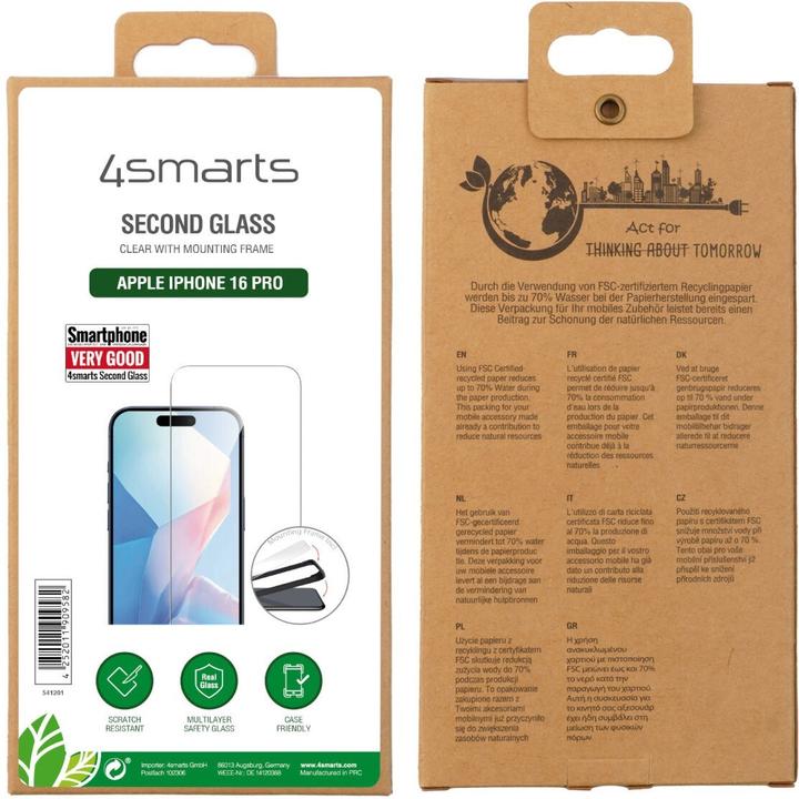 Actual product image 4smarts Second Glass (1 Piece, Apple iPhone 16 Pro)
