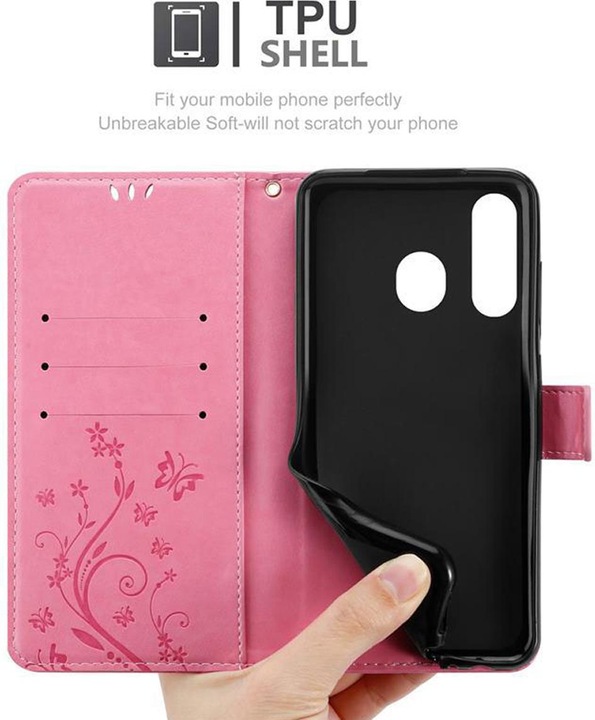 Actual product image Cadorabo Flower Book Cover (Samsung Galaxy A8s)