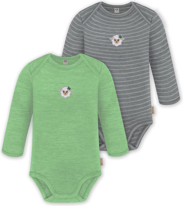 Normani 2er Pack Baby Merino Body Langarm „Auckland" - 9373
