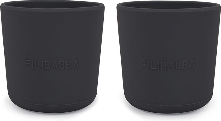 Actual product image Filibabba Silicone cup 2-pack - Stone grey
