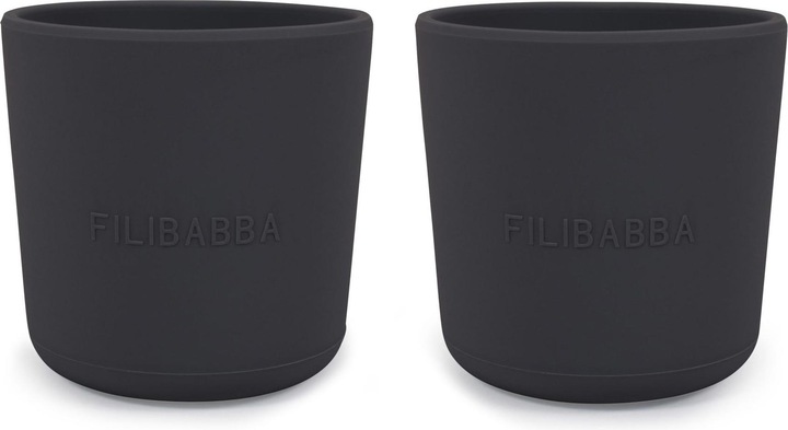 Actual product image Filibabba Silicone cup 2-pack - Stone grey