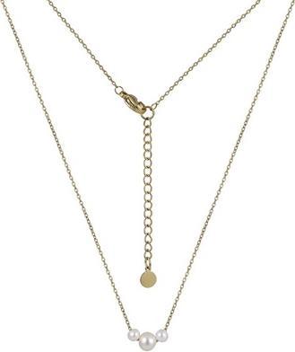 JVD - Elegant gold plated necklace with real pearls SSSN0006XI9GP45