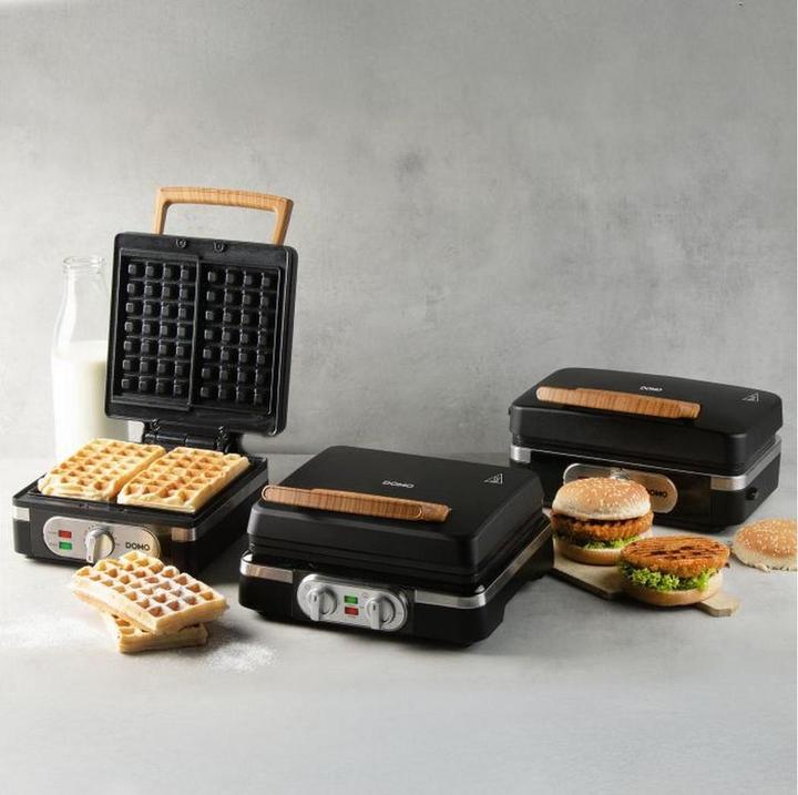 Actual product image Domo SANDWICH-WAFFEL-GRILL 3-IN-1 INKY BLACK Sandwichmaker Schwarz