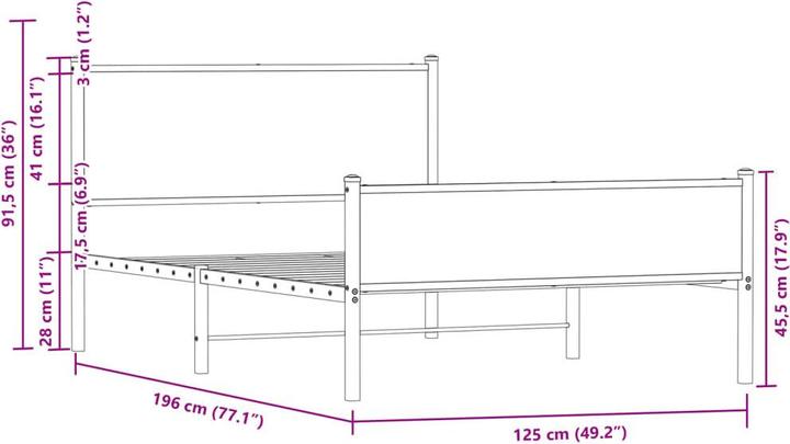 Image du produit vidaXL Bettgestell (120 x 190 cm)