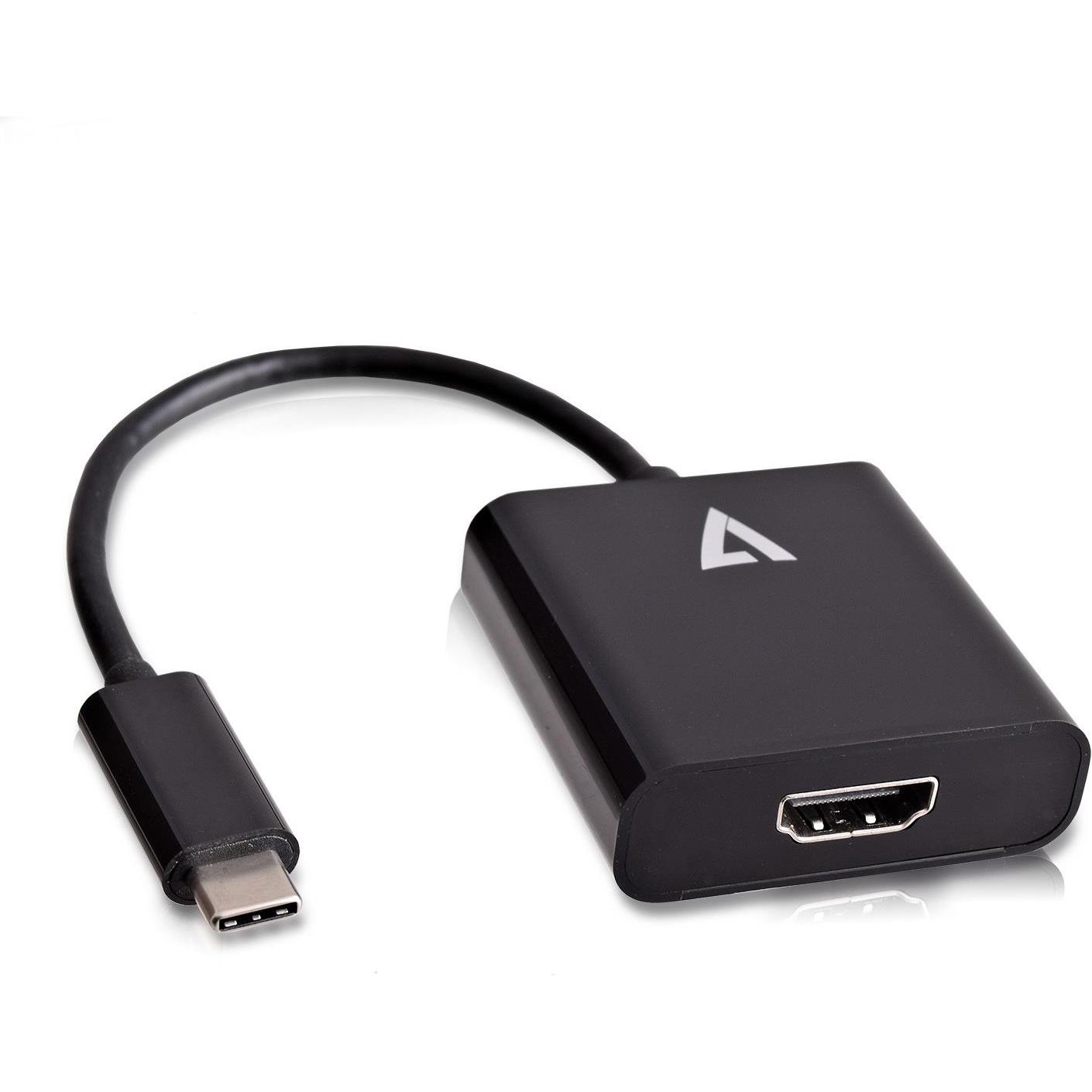 V7 USB-C zu (HDMI, 19 cm), Data + Video Adapter, Schwarz