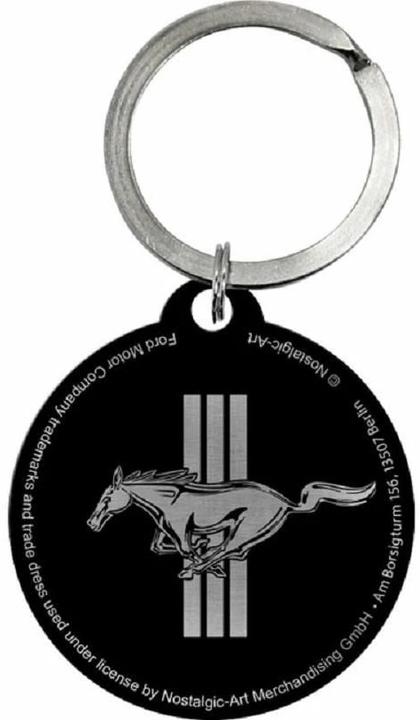 Immagine prodotto Nostalgic-Art Merchandising Portachiavi Ford Mustang Ø 4 cm, Multicolore