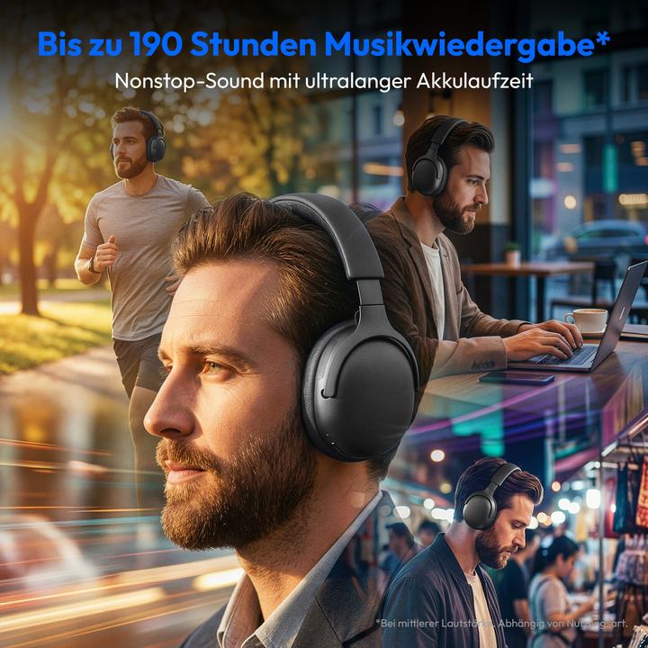 Actual product image Medion LIFE HX-1 Pro Over Ear-Kopfhörer grau (Wireless)