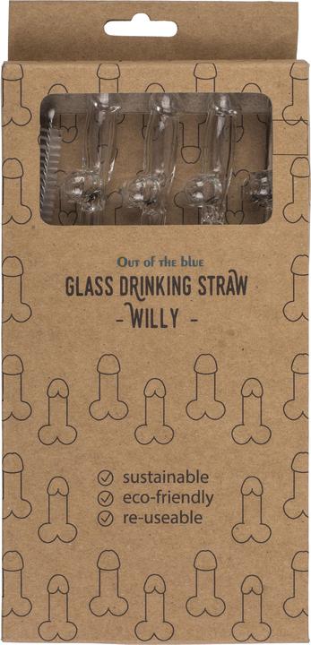 Actual product image NoBraPro Glass Drinking Straw Willy (4 x)