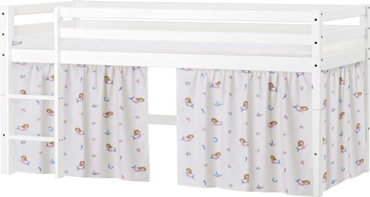 Produktbild Hoppekids Halbhochbett 90x200cm aus Massivholz inkl. Rollrost & Vorhang-Set Meerjungfrau Mermaid - Hochbett (90 x 200 cm)