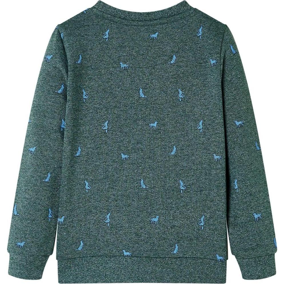 Thumbnail - VidaXL, Unisex, Pullover, Kinder-Sweatshirt Dunkelgrün Melange 128,Material: 50, Grün, (128)