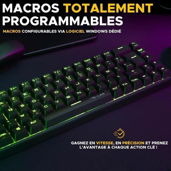 Actual product image The G-Lab Keyz Titanium 65% RGB/Filaire/Blanc (DE, Cable)
