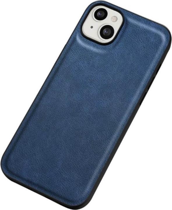 Actual product image Cover-Discount iPhone 15 Plus - Retro Protective Case with Faux Leather Dark Blue (Apple iPhone 15 Plus)