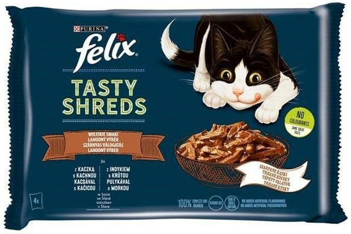 Image du produit Felix Tasty Shreds au canard et à la dinde - 4x 80g (Senior, 320 g)