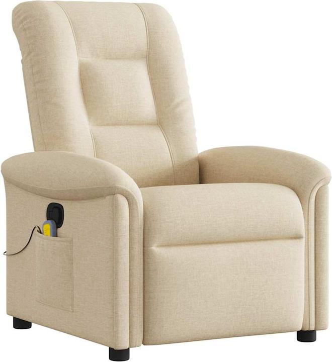 Immagine prodotto VidaXL Poltrona massaggiante in tessuto crema poltrona massaggiante TV poltrona con funzione massaggio